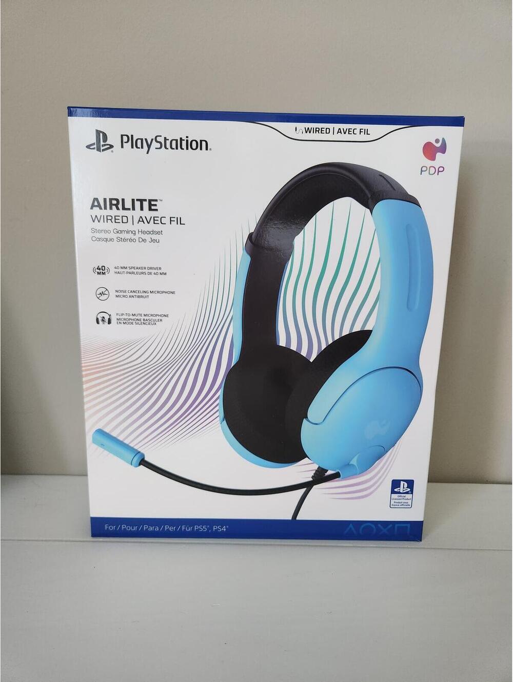 PDP PlayStation Airlite Wired Stereo Gaming Headset – Blue | PS5/PS4 Compatible